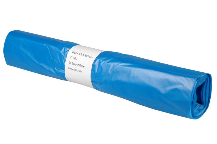 Wäschesack blau 25my Rolle à 20 Stk 25my, HDPE, 400/200 x 1200 mm
