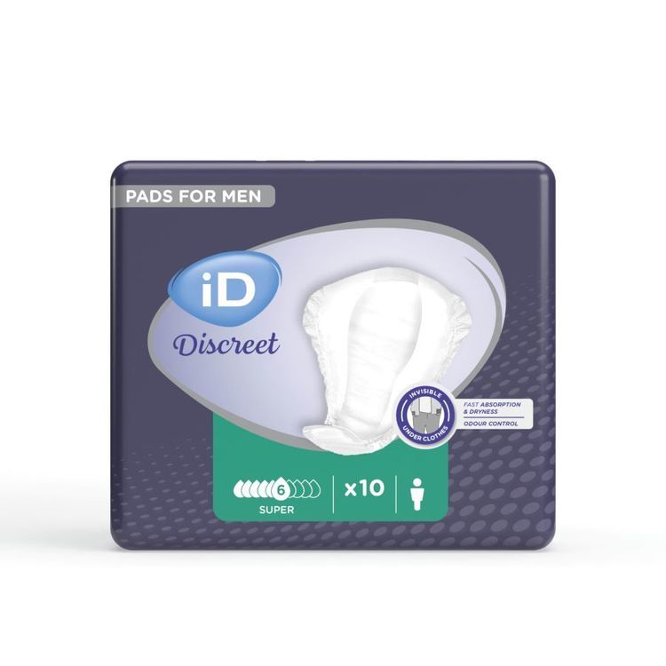 iD Discreet for Men Super Beutel à 14 Stk, grün, 750ml Pads, 290x230/100mm