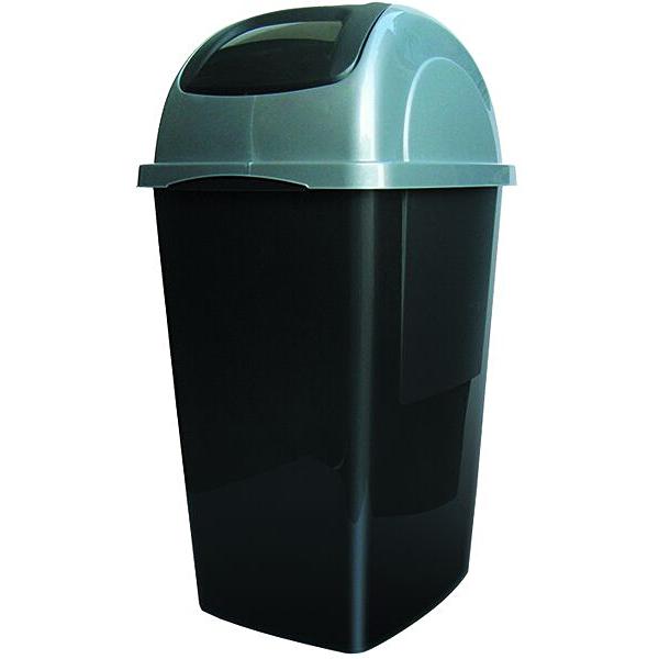 Abfalleimer 65L anthrazit mit Schwingdeckel