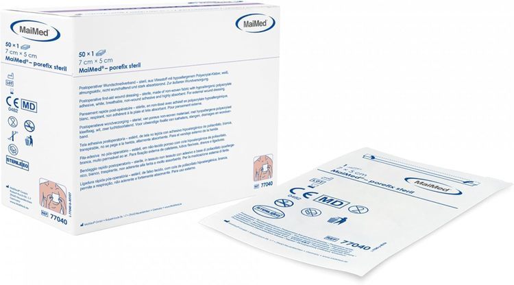 MaiMed porefix 5x7cm, steril 50 Stk im Dispenser einzel verpackt