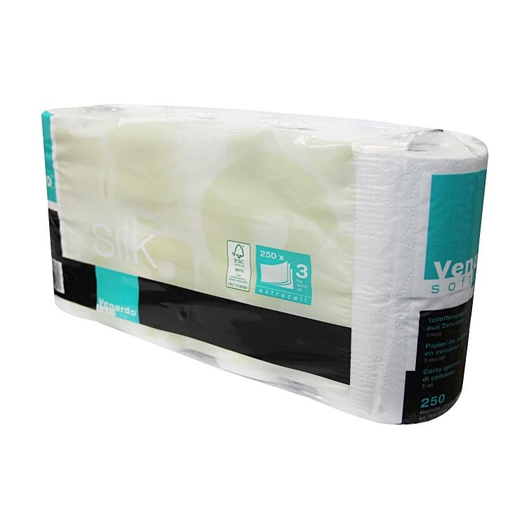 Toilettenpapier Venardo Silk Sack à 7x8=56 Rollen,250 Cps. 100%Zell.,3 lag.9.3x1