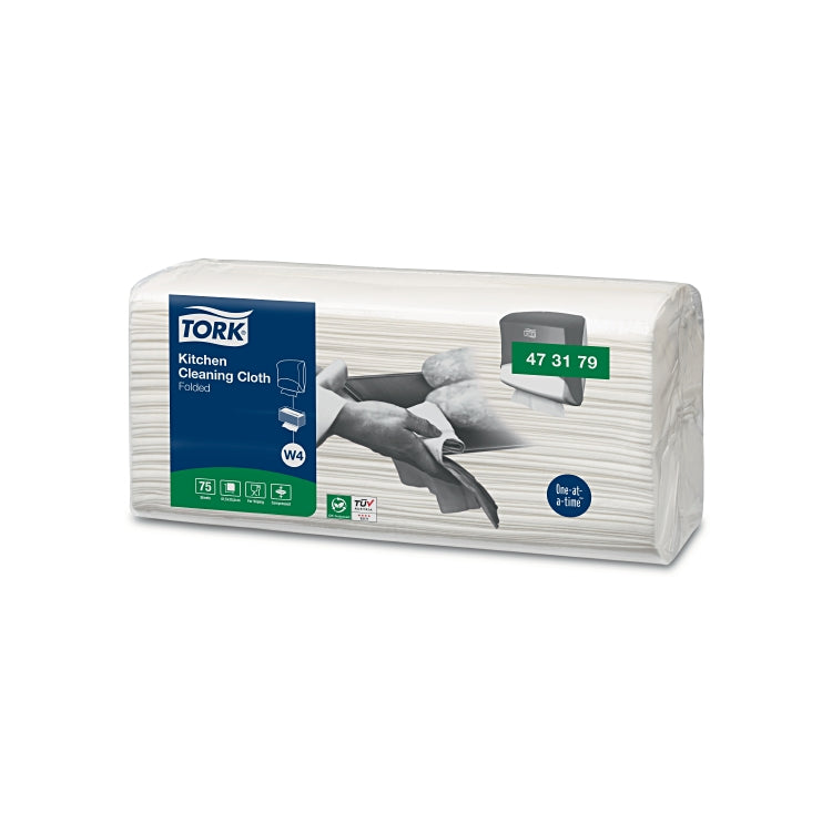 Tork Küchen Reinigungstücher W4, Krt à 4 x 75 Tücher, weiss Mehrzweckputztücher