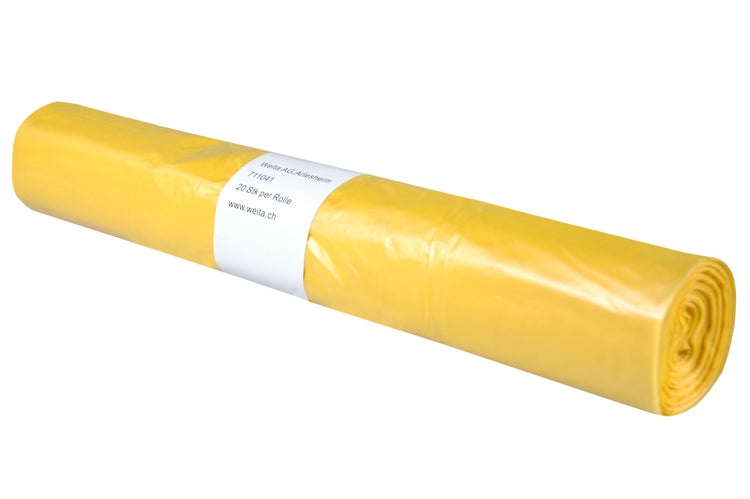 Wäschesack gelb 25my Rolle à 20 Stk 25my, HDPE, 400/200 x 1200 mm