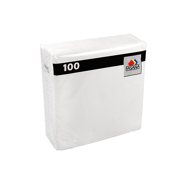 Servietten Fasana weiss Pack à 12 x 100 Stück 33 x 33 cm, 1/4 Falz 1 lag