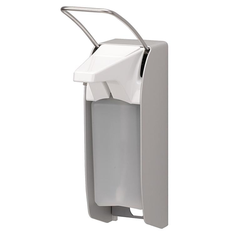 Spender Seife/Desinfektion 500ml, Aluminium, 82x245x160mm mit Pumpe & kurzem Bed