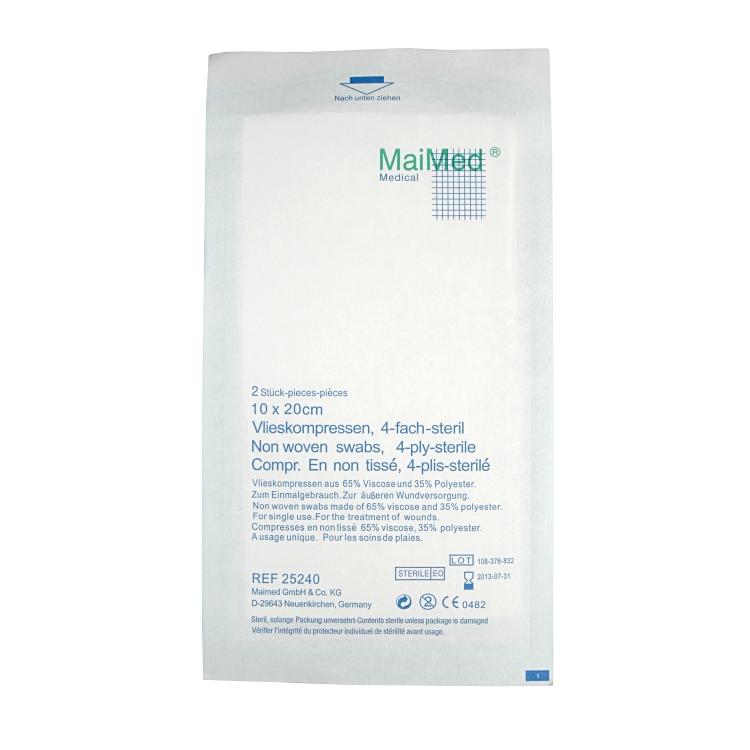 Vlieskompressen 10x20 cm steril,25 x 2 Stück per pack 4-fach