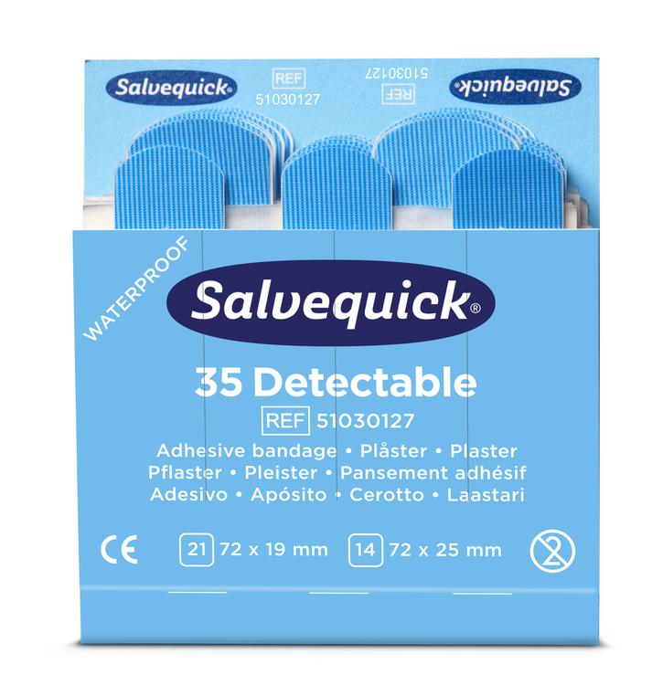 Salvequick Det  Pflaster Salvequick, 35 Pflaster drin (21 Stk à 72x19 mm und 14