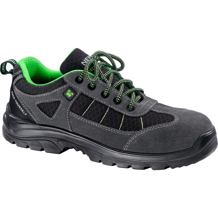 NERI TOPGEAR S1P, Gr. 40-45  Halbschuh,anthrazit, grün Wildspaltleder