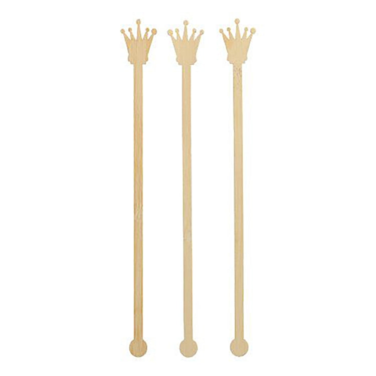 Getränke-Quirl CROWN PURE 20cm Pack à 100 Stk, Bambus, natur Stabil und geschmac