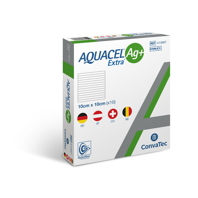Aquacel Ag+ Extra Kompresse 10 x 10cm, steril 10 Stk / Packung