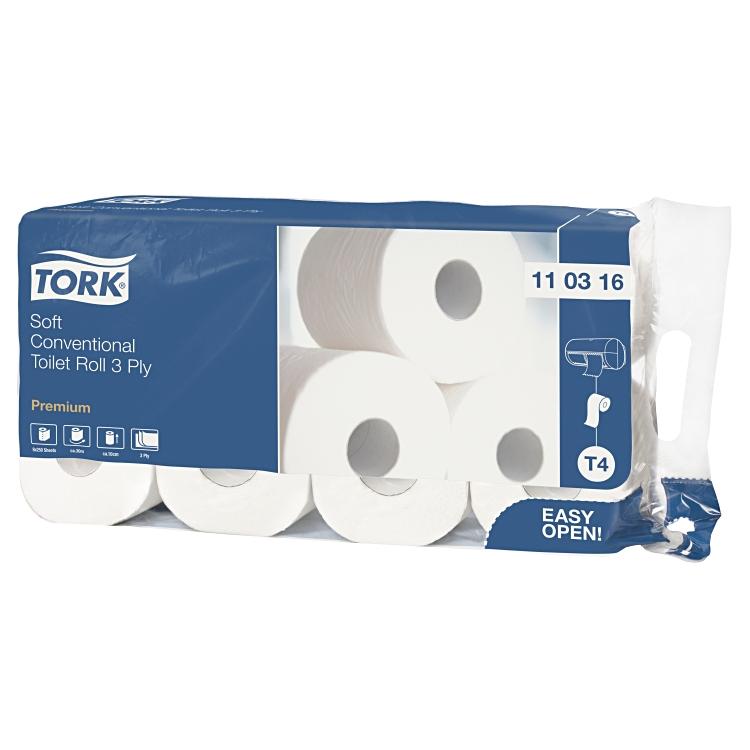 Toilettenpapier Tork Prem. T4 Sack à 9x8=72 Rll,3-lag Tissue 250 Cps. hochw., 9.