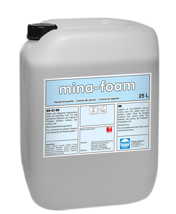 mina-foam 25L Schaumseife Kanister à 25L mit denzentem Zitrusduft