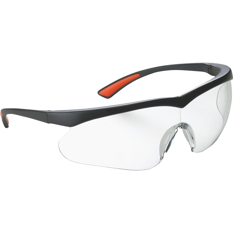 NERI ET81BS Schutzbrille klar Orange/schwarz, PC Anti-kratz, anti-fog