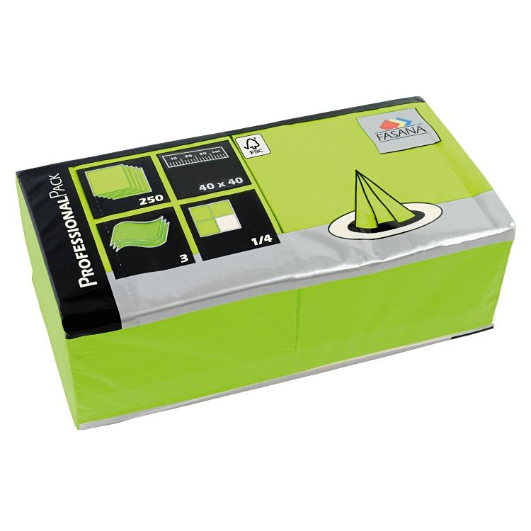 Servietten Fasana div. Farben Pack à 250 Stück 40 x 40 cm, 1/4 Falz 3 lag