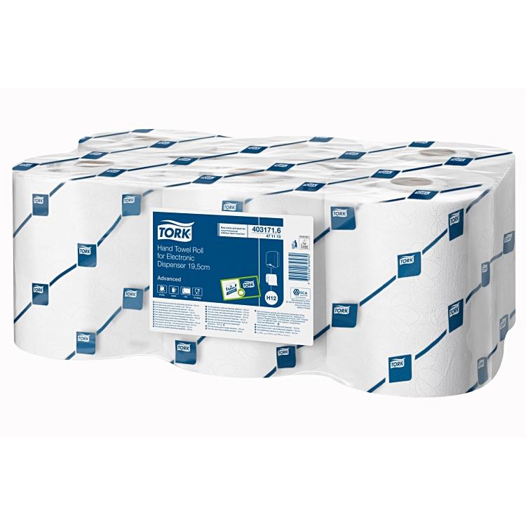 Tork Rollenhandtuch für Sensor Spender,Sack à 6 Rollen,2l,H12 weiss, B19.5x143m