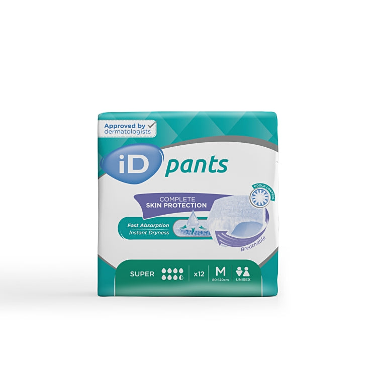 iD Pants Super M 12 Stk / Beutel Grün 1800ml Taillenumfang 80-120 cm
