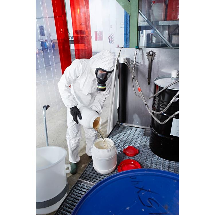 Tychem 4000 S,  XXL, weiss mit Kapuze, Daumenschlaufe, und Gummizügen