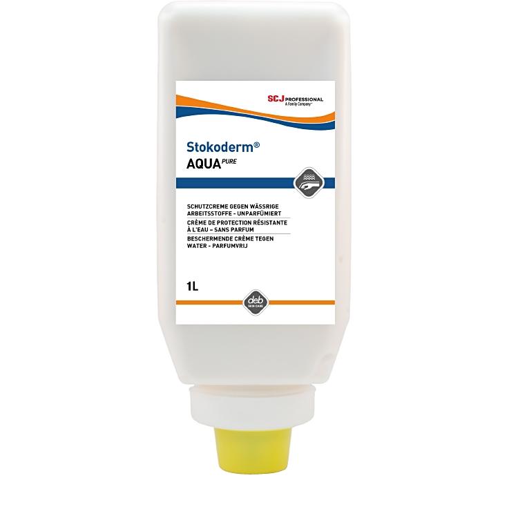 Stokoderm aqua pure 1L Softflasche à 1L Hautschutzcreme, duftfrei