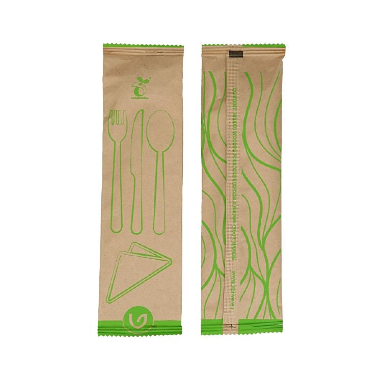 Holzbesteck-Set VERIVE 4tlg Pack à 100 Stk, Holz gewachst Gabel/Messer/Löffel/Se