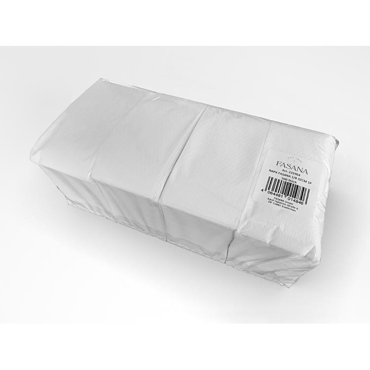 Servietten Fasana weiss Pack à 500 Stück, 32 x 32 cm 1 lagig, 1/8 Kopffalz, 19gm