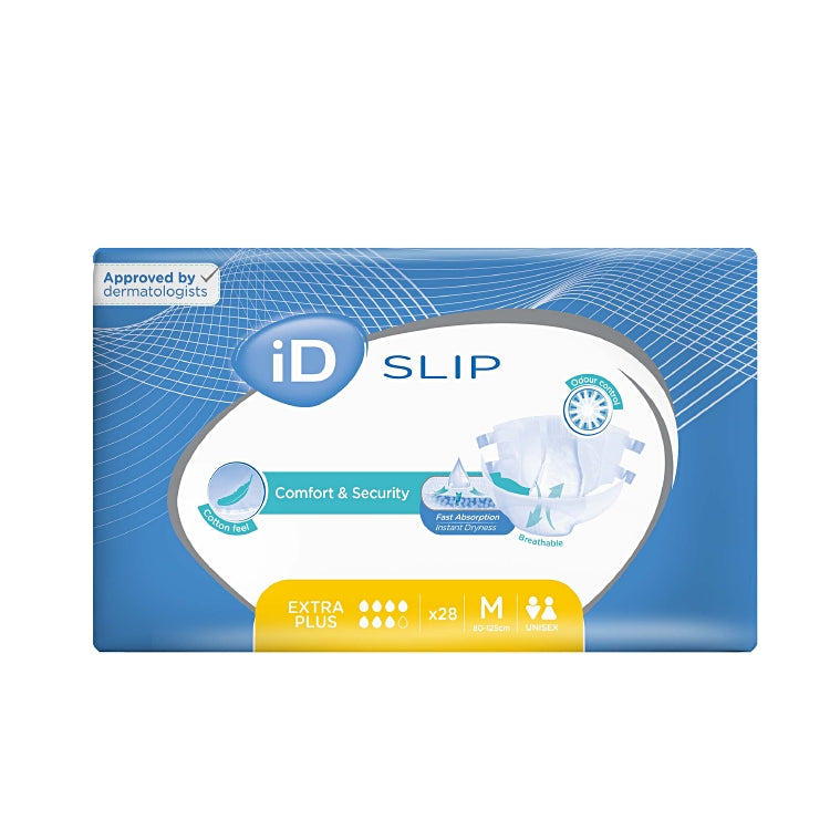 iD Slip Extra Plus M Beutel à 28 Stk., Gelb, 2600ml Taillenumfang 80-125 cm