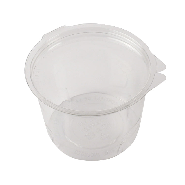 Feinkostbecher APET 500 ml Pack à 50 Stück mit angehängtem Deckel / trans