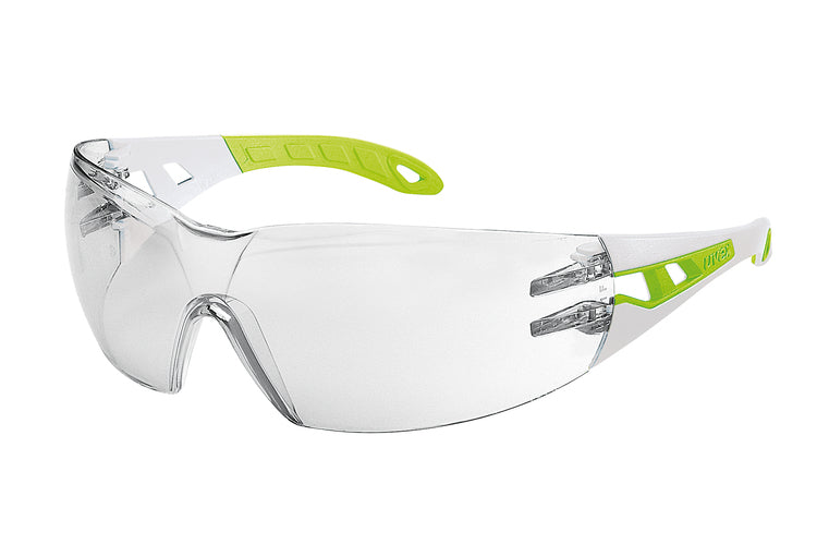 Uvex Schutzbrille pheos S Supravision excellence, PC farblos, weiss/grün