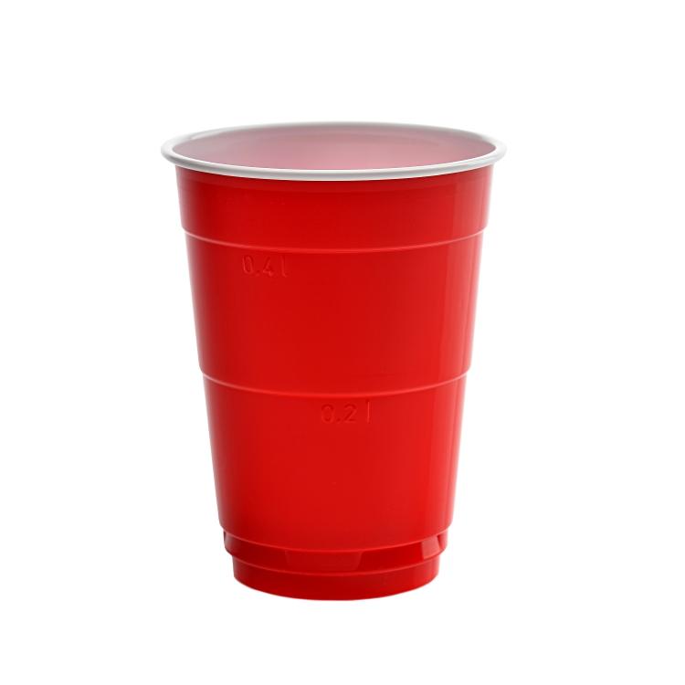 Party Cup 0,4l rot-weiß Pack à 50 Stück Material: PS