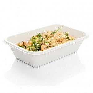 Schale BIONIC 950ml Pack à 50 Stk, Bagasse, weiss 215x140x52mm