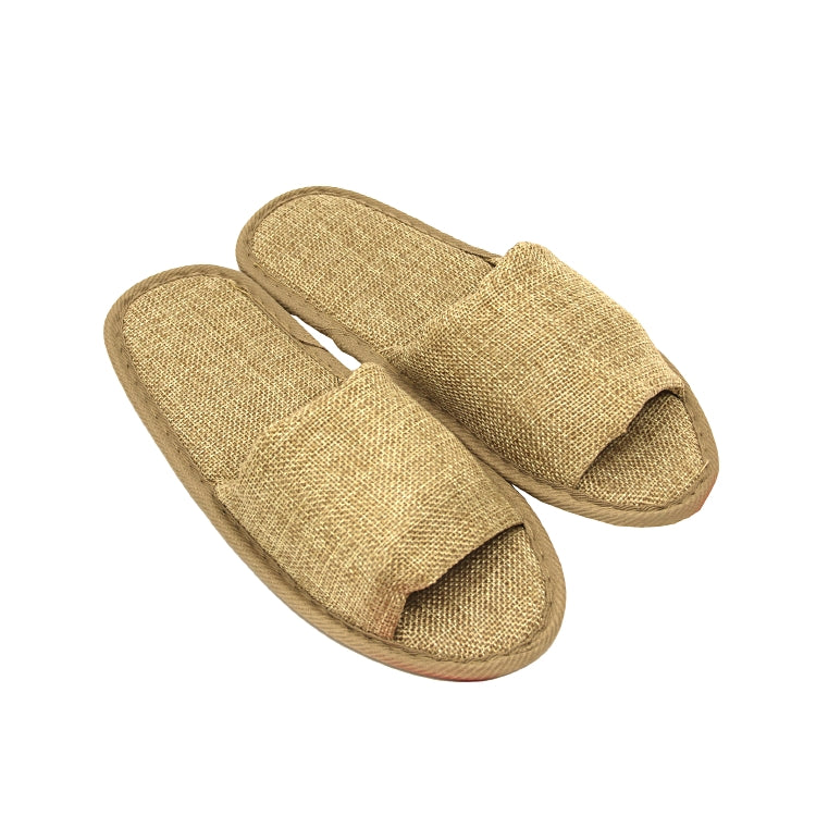 Slipper Eco 29cm braun offen, Karton à 100 Paar braunes Leinen, Leinensohle