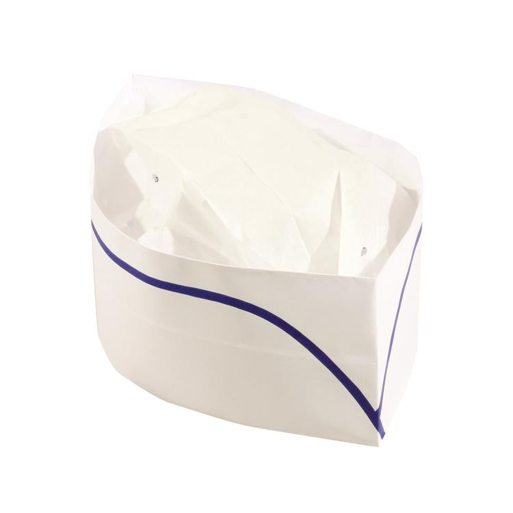 Earl Eco weiss und Blau (P-P) Dispenser à 100 Stk Schiffchenmütze aus Papier