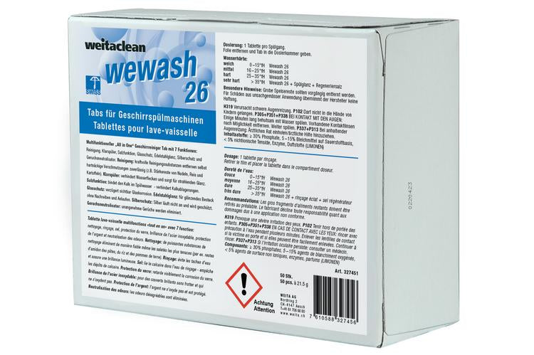 Wewash 26 Geschirrspültabs Kartonbox à 50 Stück