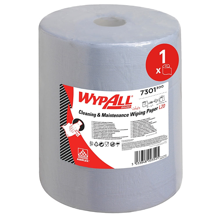 Wypall L20 extra Wischtücher Grossrolle à 500 Tücher, blau 33x38cm 2-lag perfori