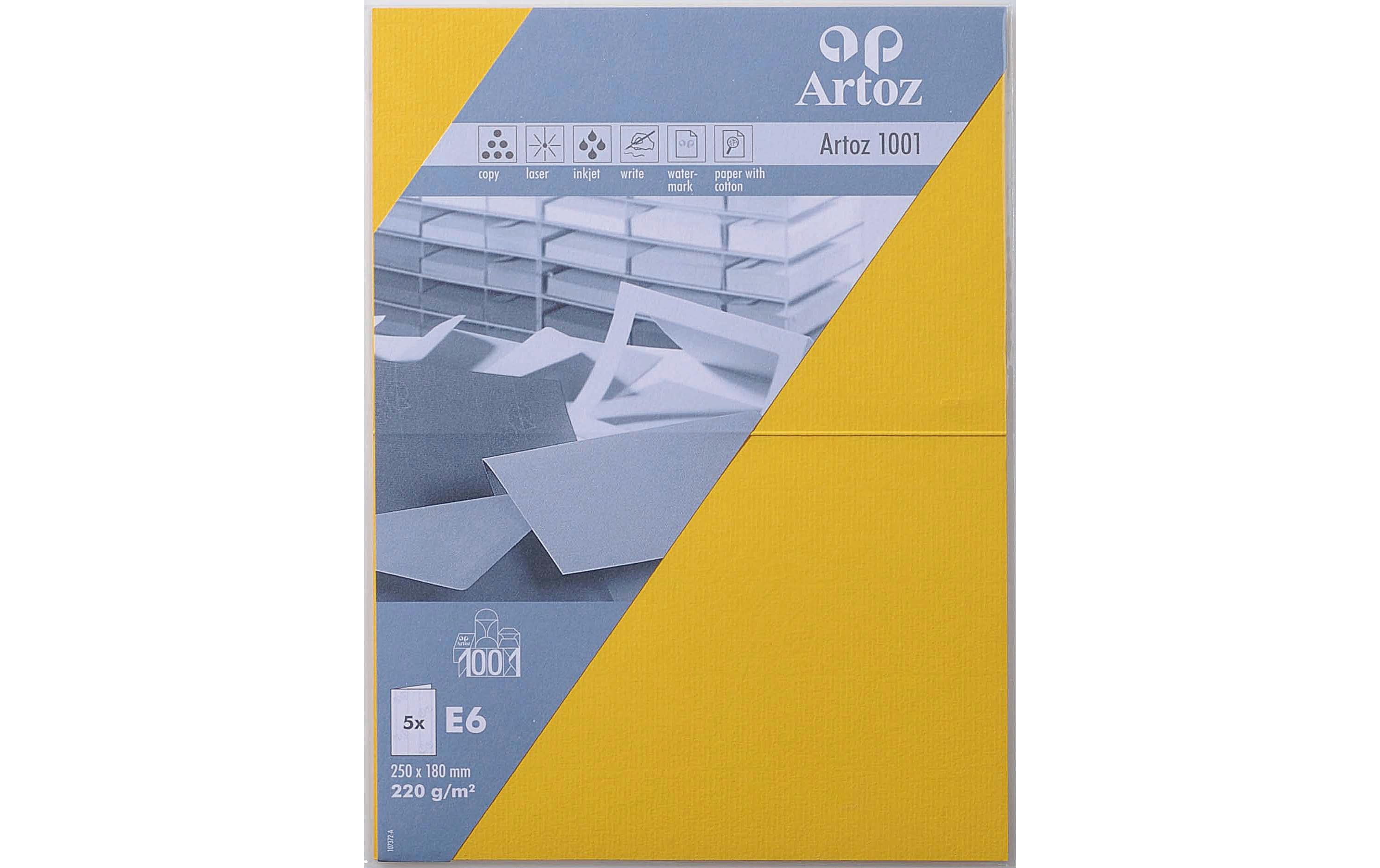 Artoz Blankokarte 1001, E6, 5 Blatt, Sonnengelb