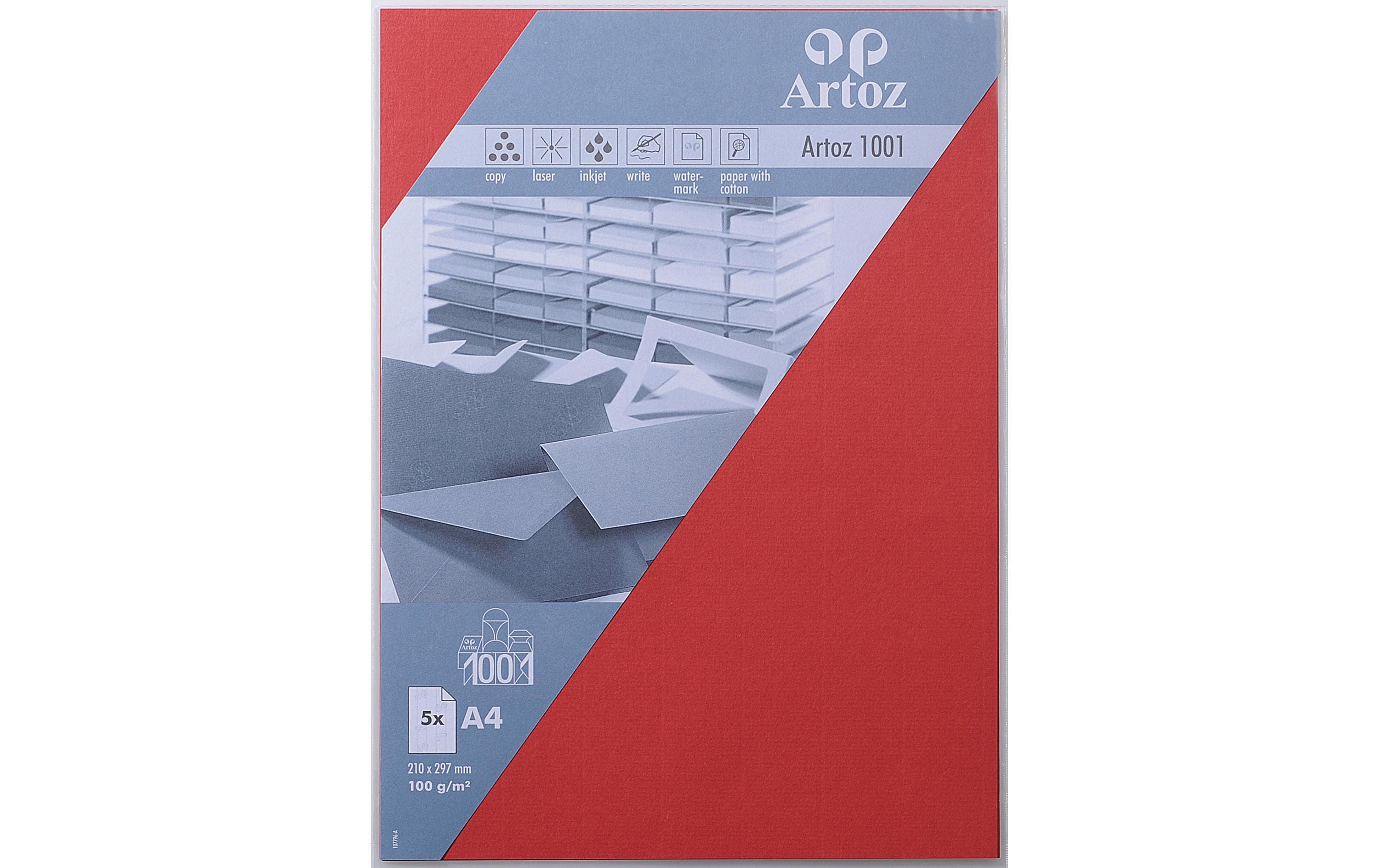 Artoz Schreibpapier 1001 A4 100 g/m² 5 Blatt, Rot