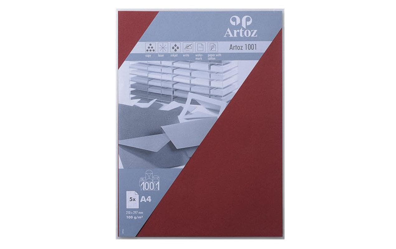 Artoz Schreibpapier 1001 A4 100 g/m² 5 Blatt, Weinrot