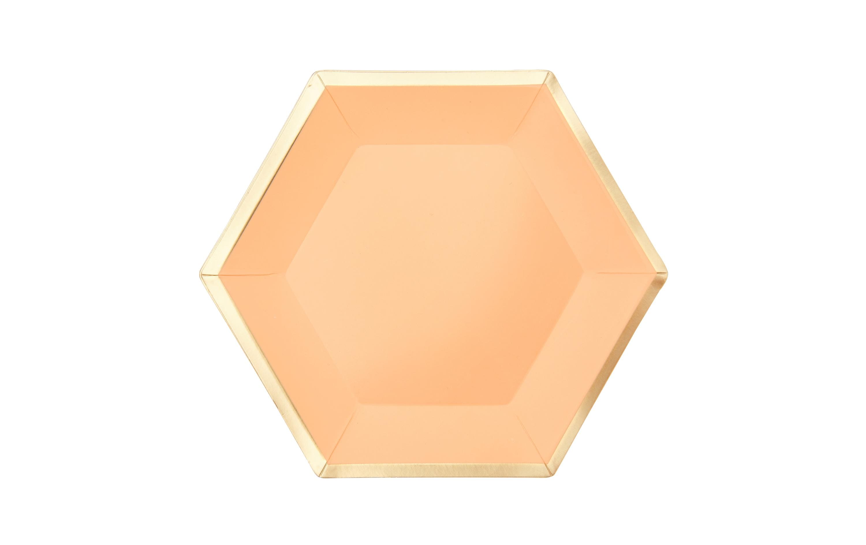 Rico Design Einwegteller Sechseck 15.5 x 13.5 cm, 10 Stück, Aprikose