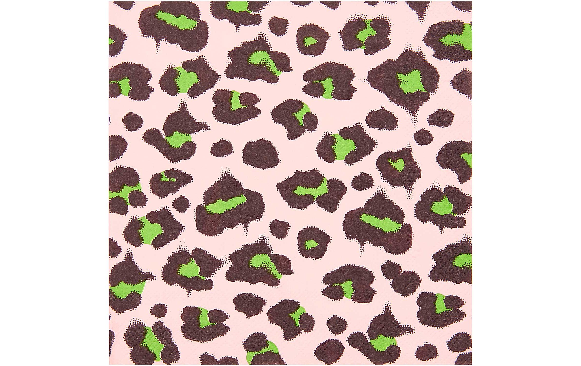 Rico Design Papierservietten Leo 33 cm x 33 cm, 20 Stück, Rosa/Grün
