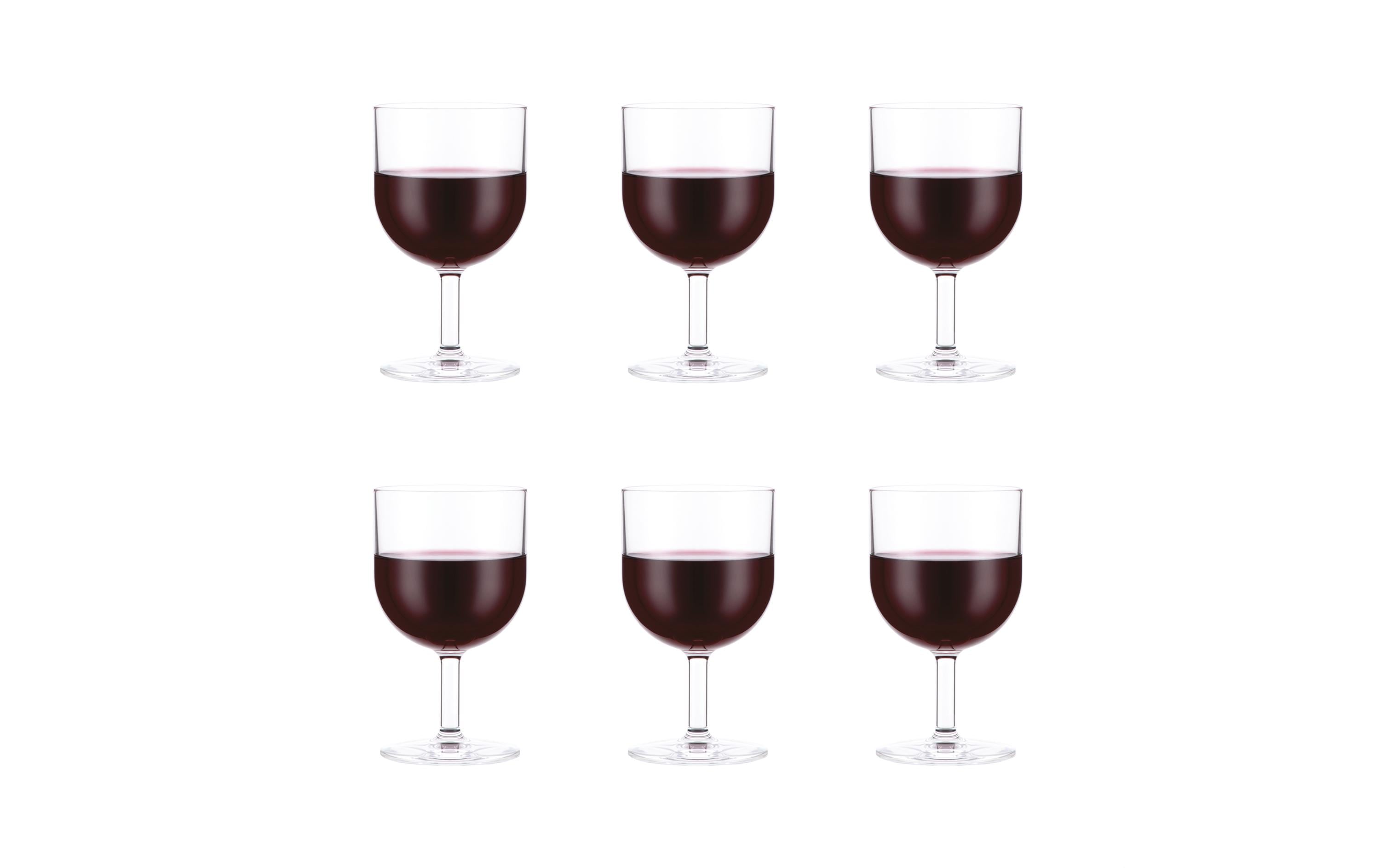 Bodum Rotweinglas Oktett 250 ml, 6 Stück, Transparent