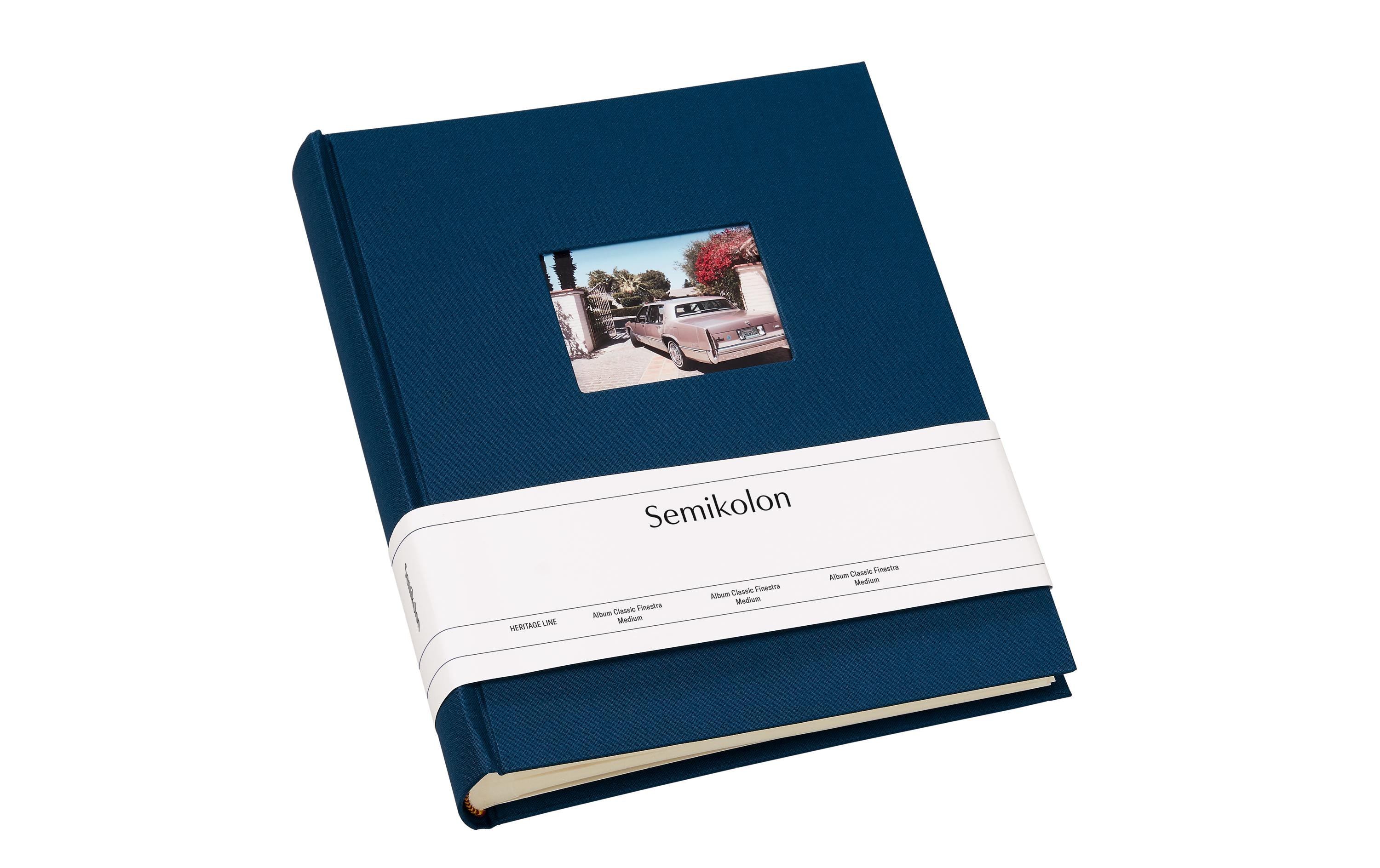Semikolon Fotoalbum Finestra Medium Marineblau, 80 cremeweisse Seiten