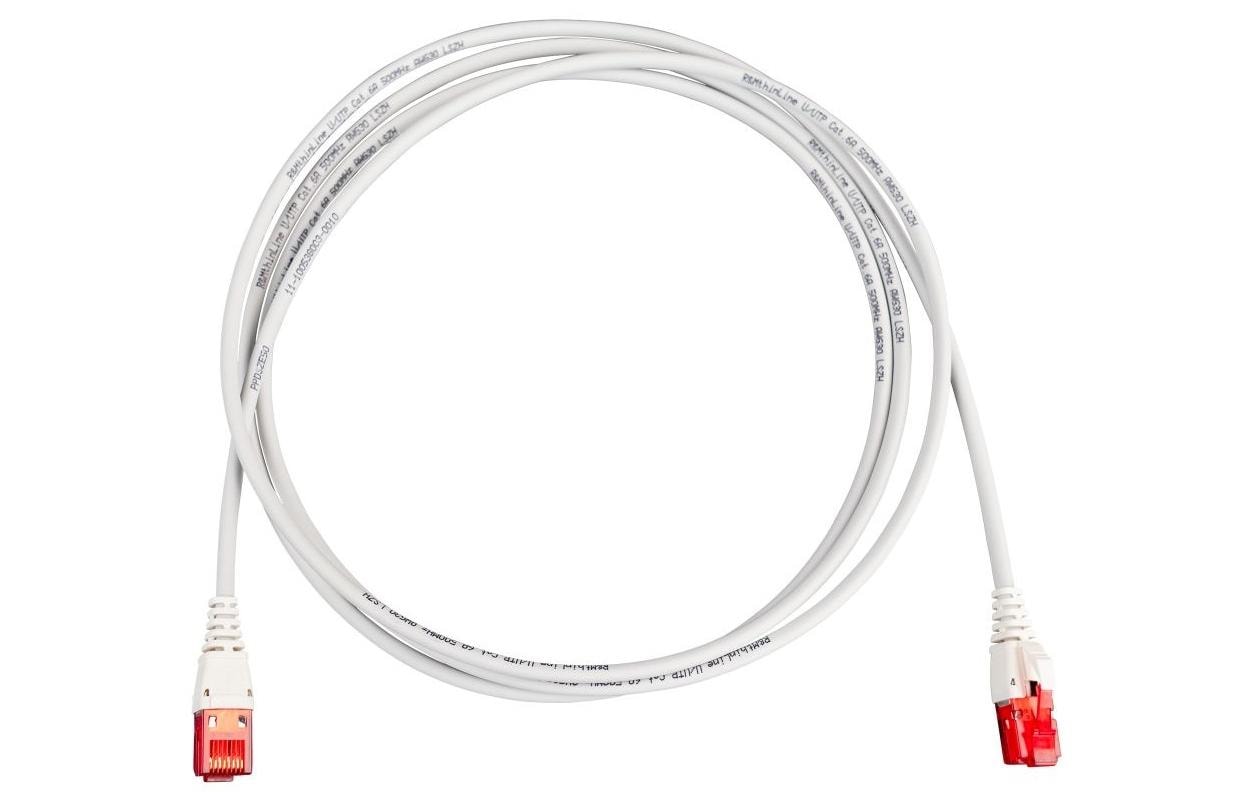 R&M Patchkabel thinLine Cat 6A, U/UTP, 2 m, Grau