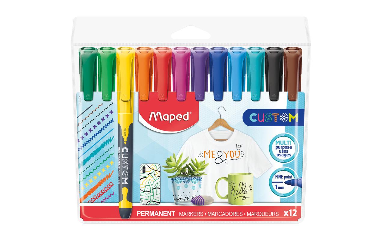 maped Permanent-Marker 12 Stück Mehrfarbig