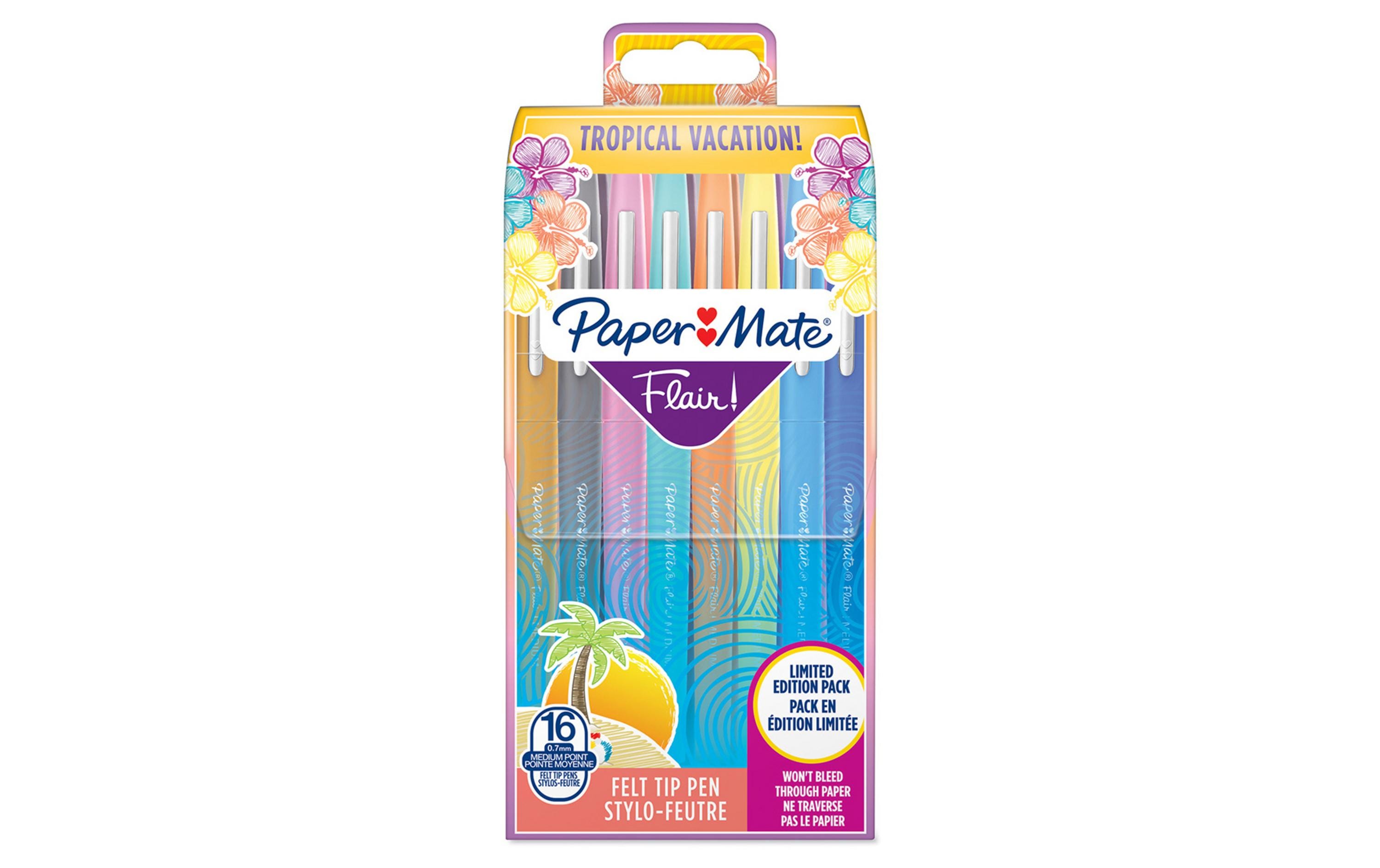 Paper Mate Fineliner Flair Medium Tropical Vacation 0.7 mm, 16 Stück