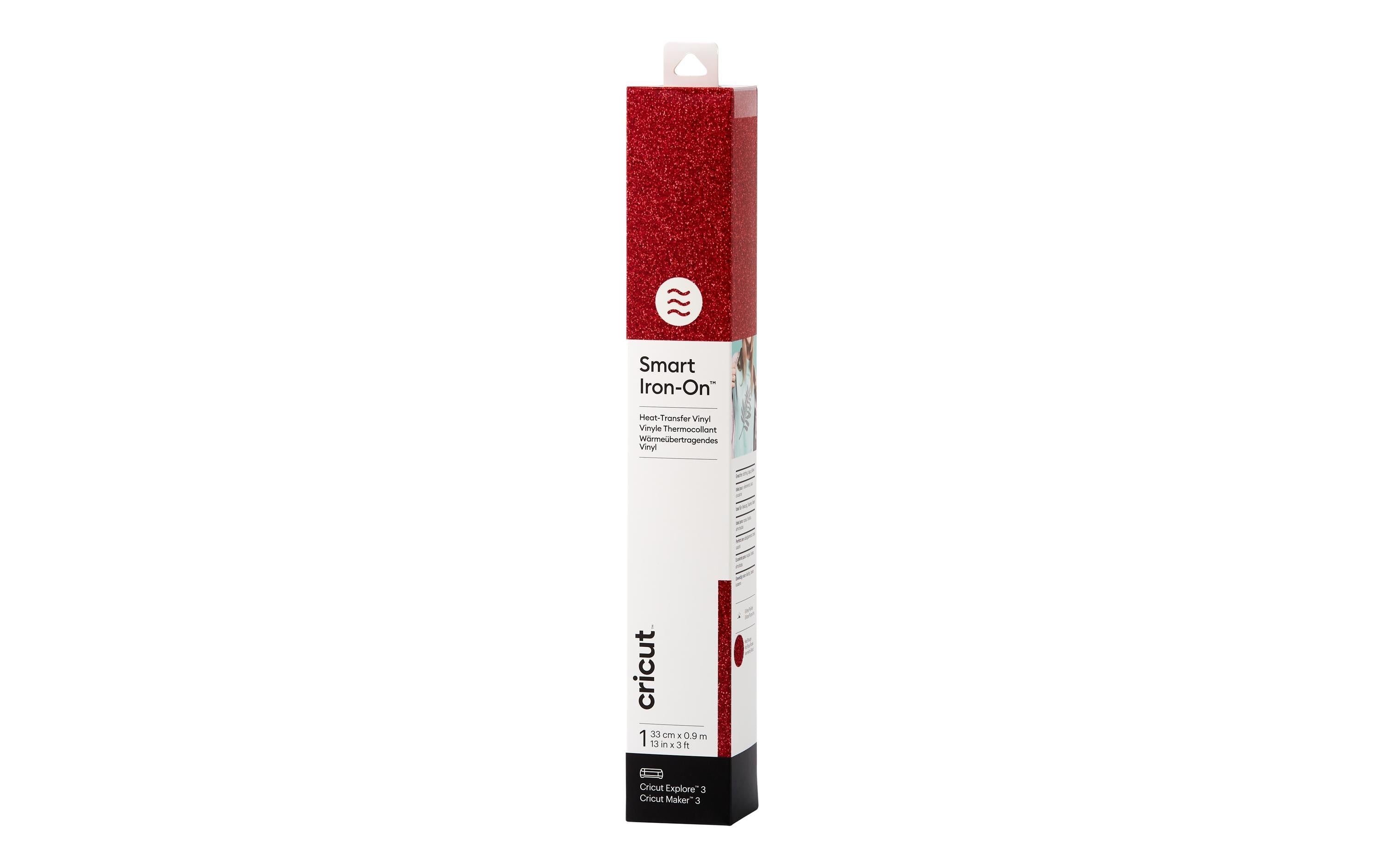 Cricut Aufbügelfolie Smart Glitter 33 x 91 cm, 1 Stück, Rot