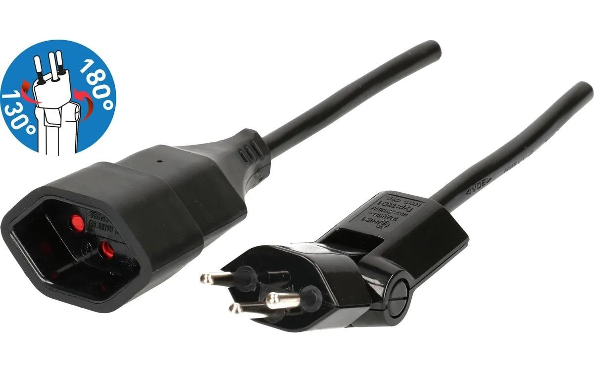 Max Hauri Verlängerungskabel 10 m T13 - T12 Clip-Clap, Schwarz
