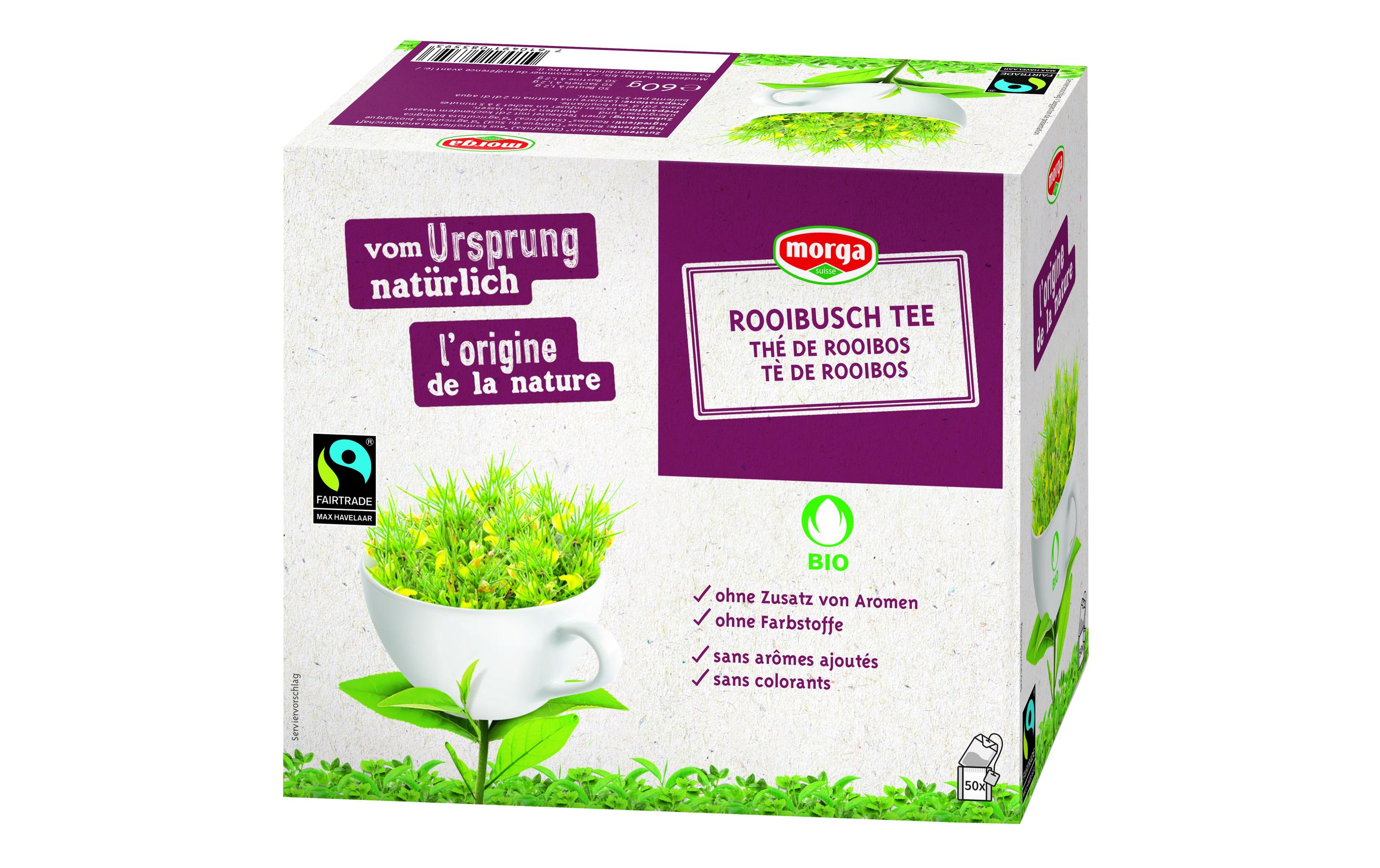 Morga Teebeutel Bio Fairtrade Rooibusch 50 Stück