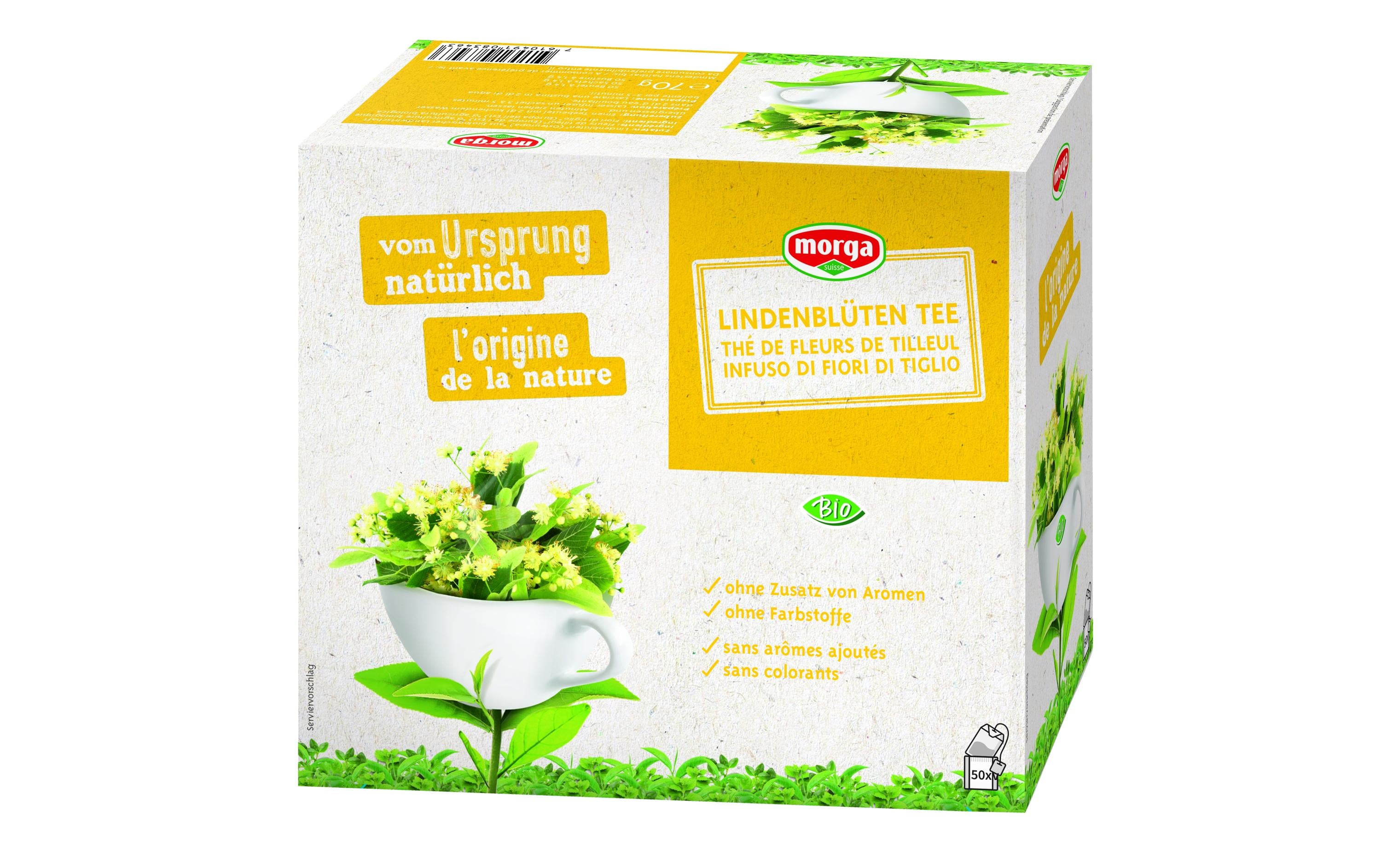 Morga Teebeutel Bio Lindenblütten Tee 50 Stück
