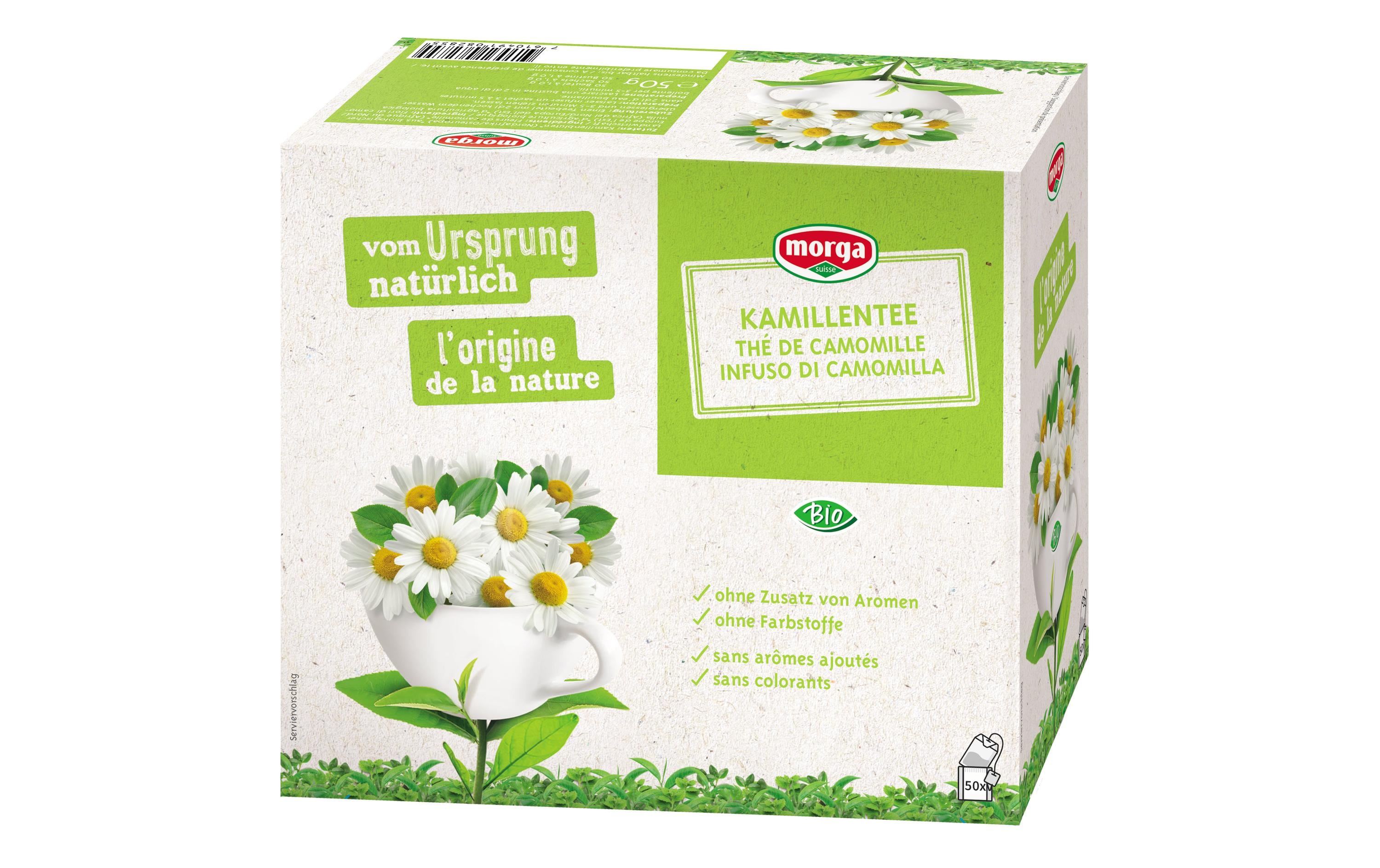 Morga Teebeutel Bio Kamillen Tee 50 Stück