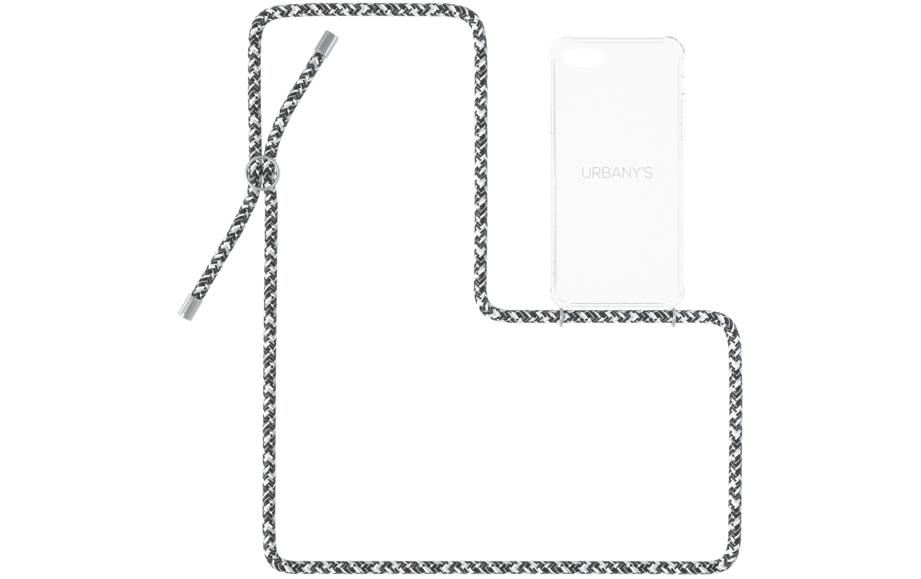 Urbany's Necklace Case iPhone 7/8 Plus Flashy Silver Transparent