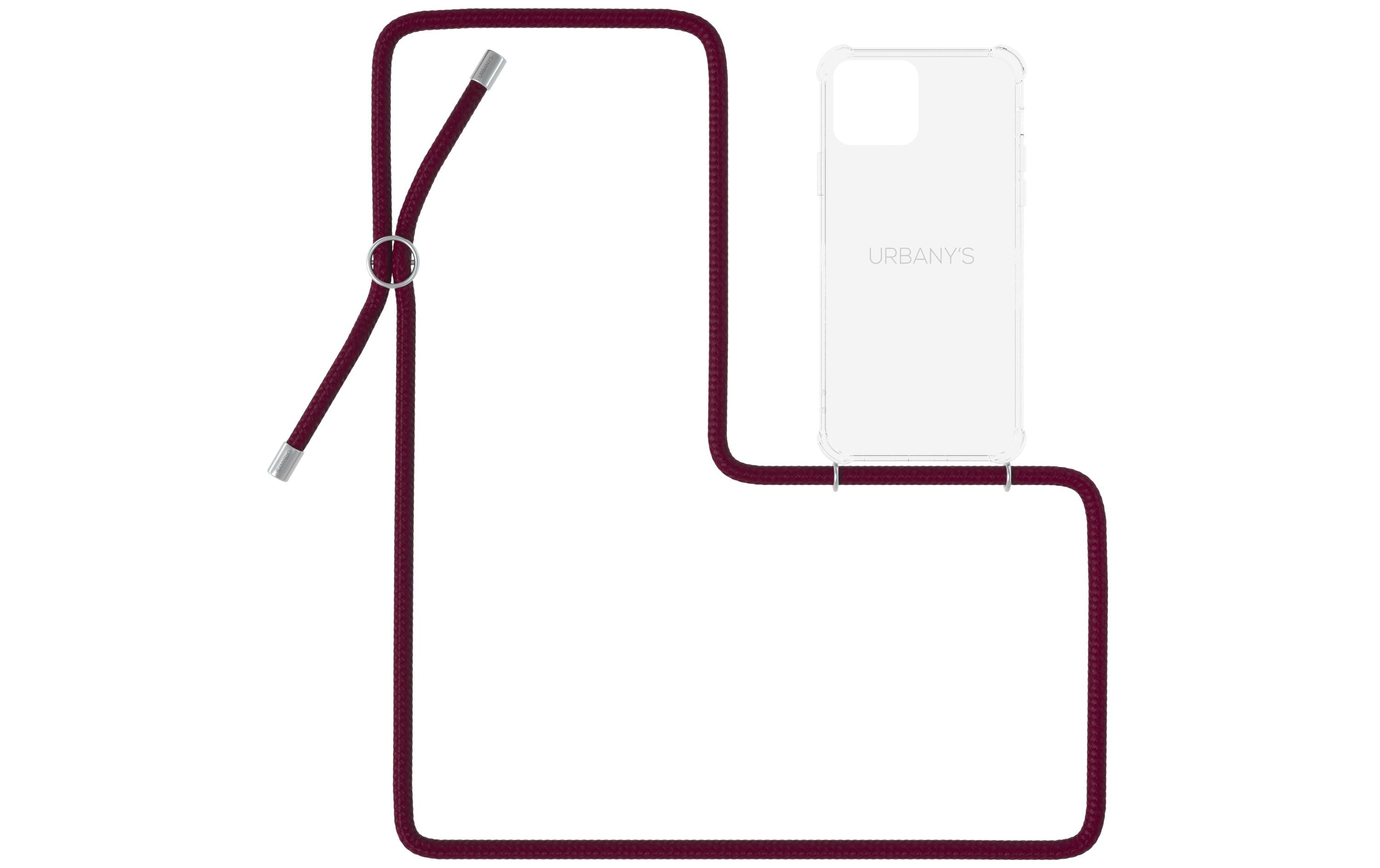 Urbany's Necklace Case iPhone 12 Pro Max Red Wine Transparent